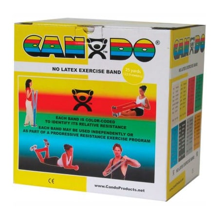 Fabrication Enterprises CanDo Latex-Free Exercise Band, Yellow, 25 Yard Roll, 1 Roll/Box 1362995